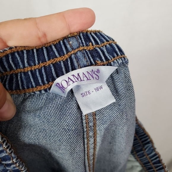 Roaman's reworked cut off jeans distressed bleached shorts sz 18W - Picture 8 of 10